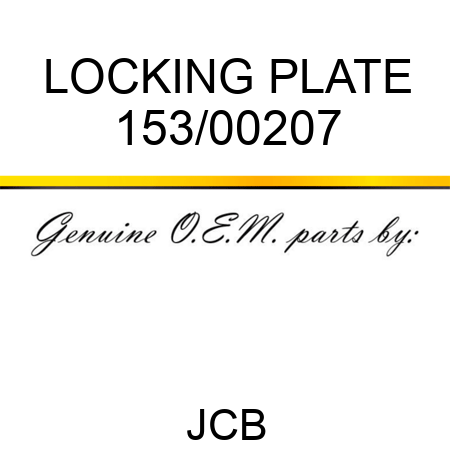 LOCKING PLATE 153/00207