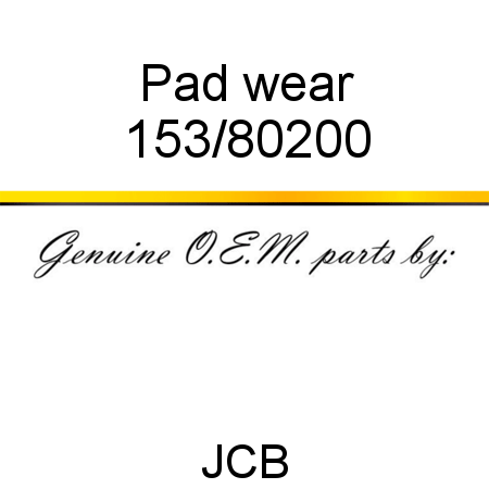 Pad, wear 153/80200