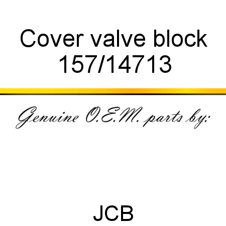 Cover, valve block 157/14713