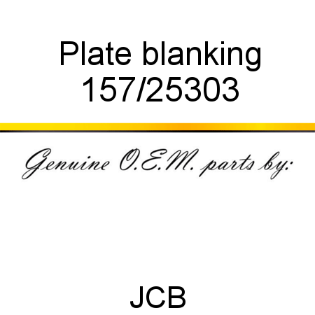 Plate, blanking 157/25303