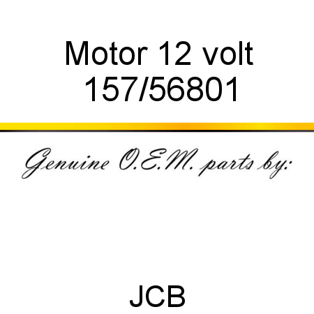 Motor, 12 volt 157/56801