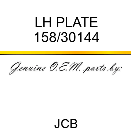 LH PLATE 158/30144