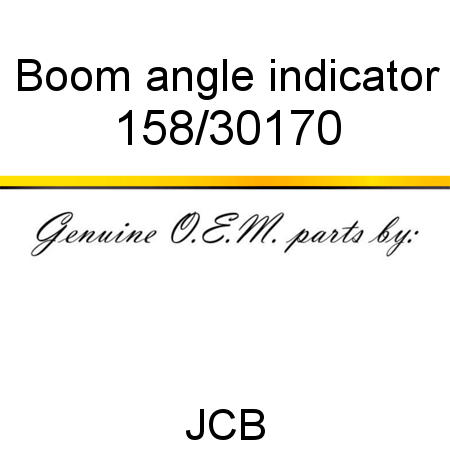 Boom, angle indicator 158/30170