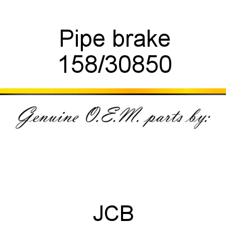 Pipe, brake 158/30850