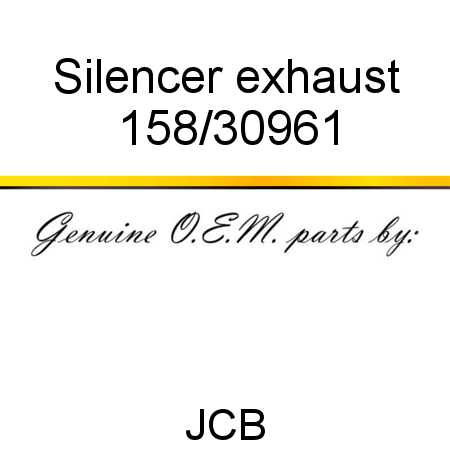Silencer, exhaust 158/30961