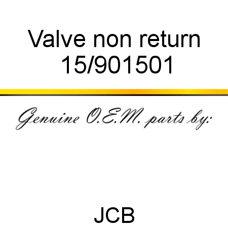 Valve, non, return 15/901501