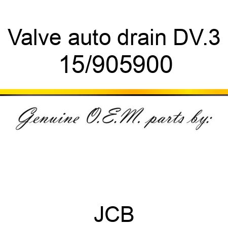 Valve, auto drain, DV.3 15/905900