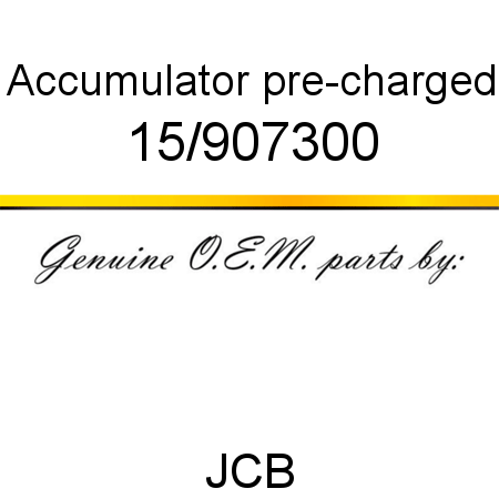 Accumulator, pre-charged 15/907300