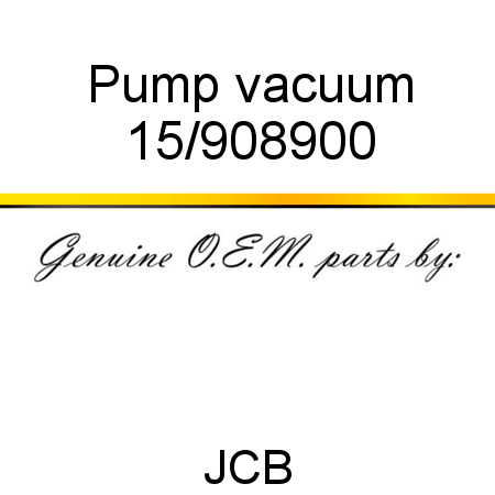 Pump, vacuum 15/908900