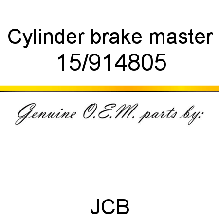 Cylinder, brake master 15/914805