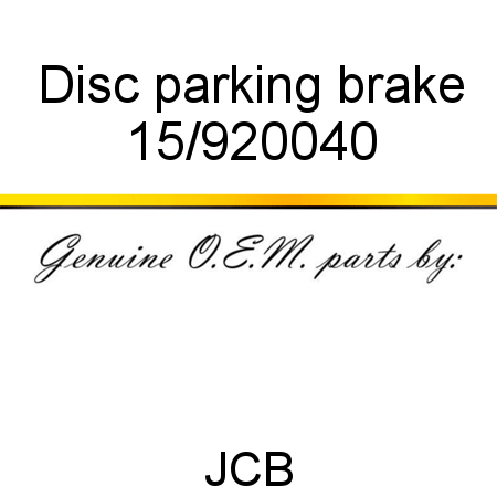 Disc, parking brake 15/920040