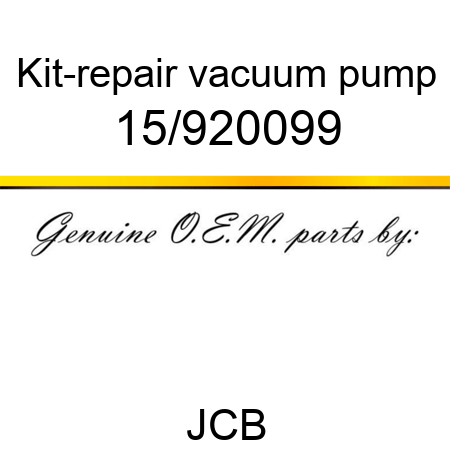 Kit-repair, vacuum pump 15/920099