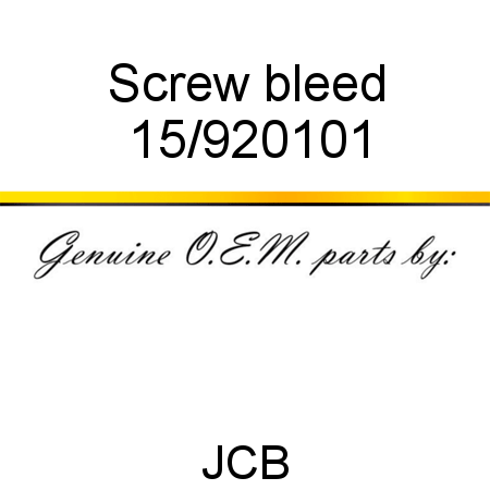 Screw, bleed 15/920101
