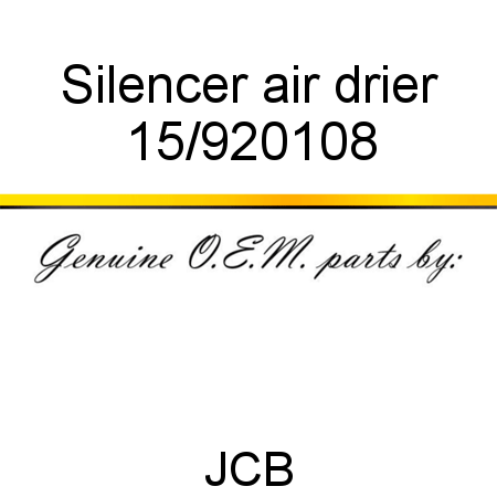 Silencer, air drier 15/920108