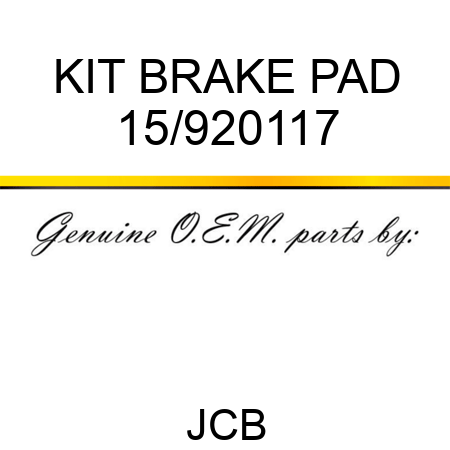 KIT BRAKE PAD 15/920117