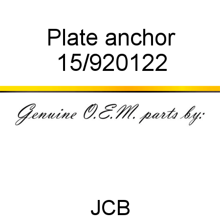 Plate, anchor 15/920122
