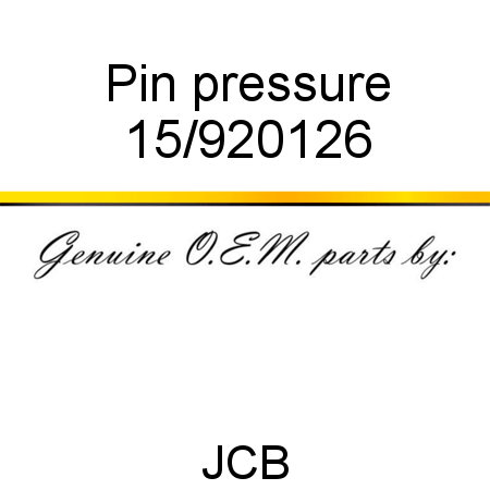 Pin, pressure 15/920126