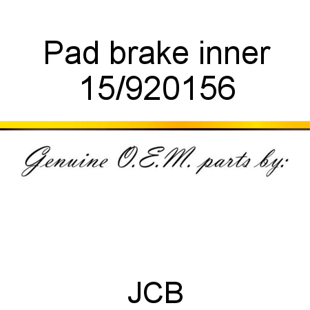 Pad, brake, inner 15/920156
