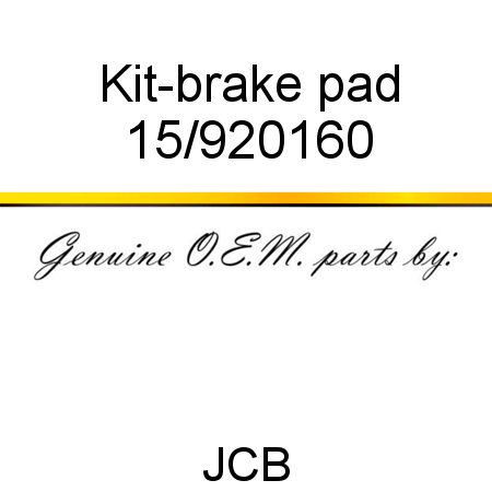 Kit-brake pad 15/920160