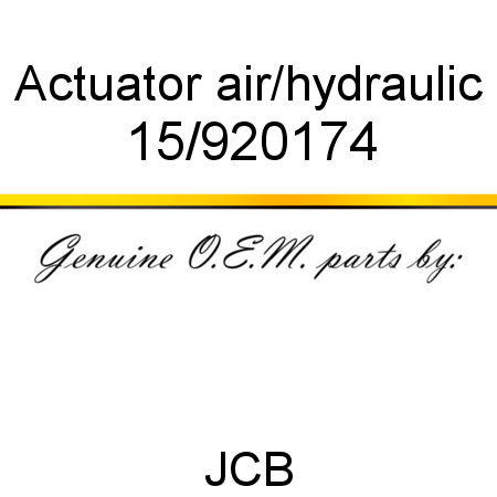 Actuator, air/hydraulic 15/920174