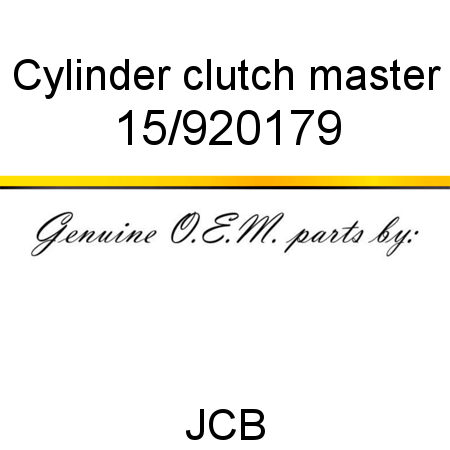 Cylinder, clutch master 15/920179