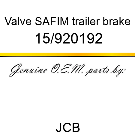 Valve, SAFIM, trailer brake 15/920192