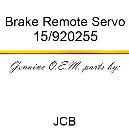 Brake, Remote Servo 15/920255