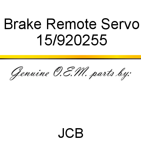 Brake, Remote Servo 15/920255