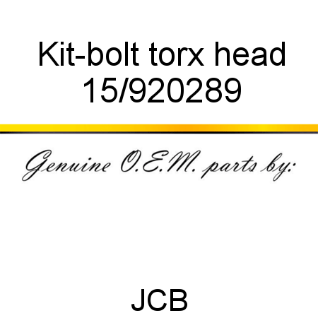 Kit-bolt, torx head 15/920289