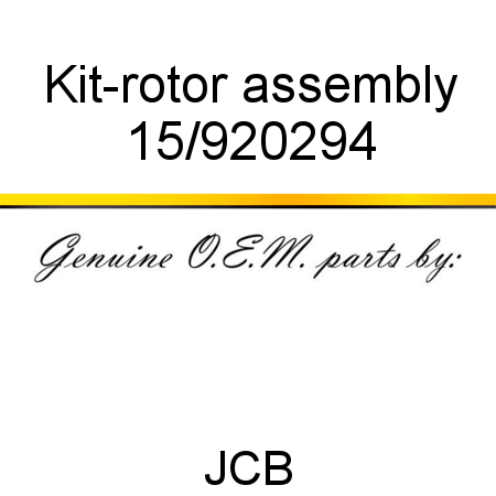 Kit-rotor, assembly 15/920294