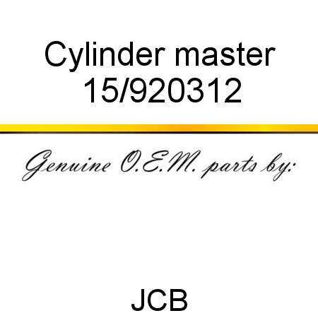Cylinder, master 15/920312