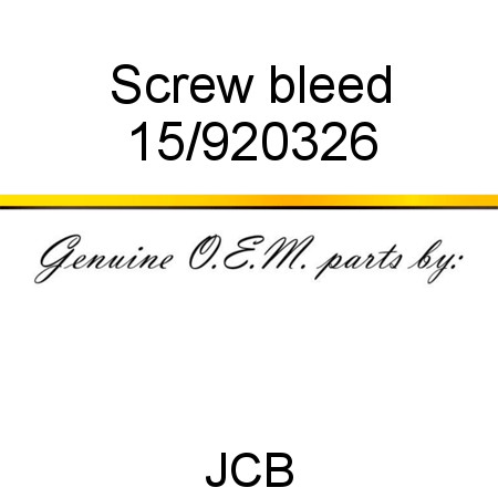 Screw bleed 15/920326