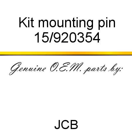 Kit, mounting pin 15/920354