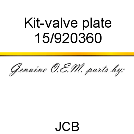 Kit-valve plate 15/920360