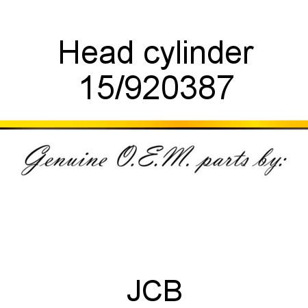Head, cylinder 15/920387