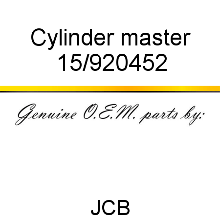 Cylinder, master 15/920452
