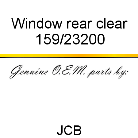 Window, rear, clear 159/23200