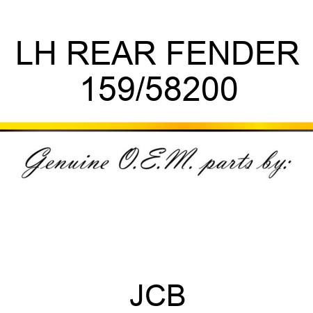 LH REAR FENDER 159/58200