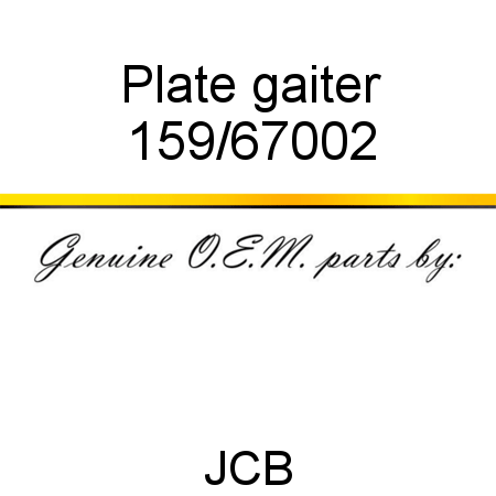 Plate, gaiter 159/67002