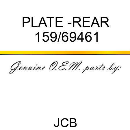 PLATE -REAR 159/69461