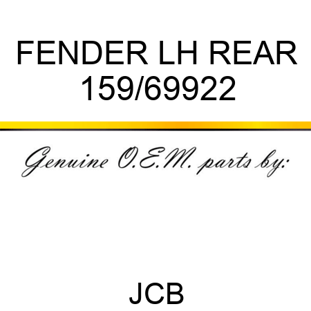 FENDER LH REAR 159/69922