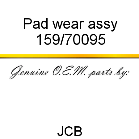 Pad, wear assy 159/70095