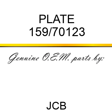 PLATE 159/70123