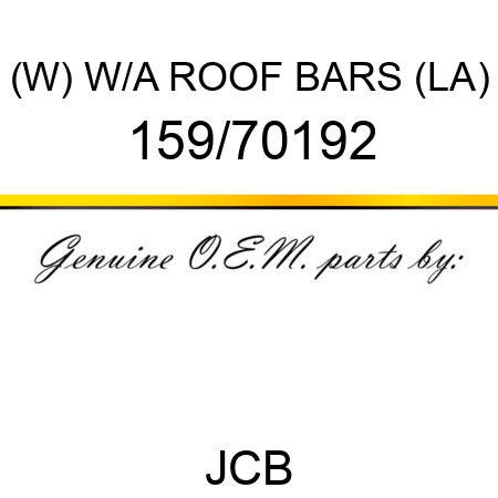 (W) W/A ROOF BARS (LA) 159/70192
