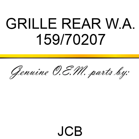 GRILLE REAR W.A. 159/70207