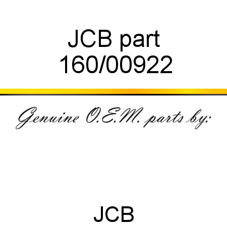 JCB part 160/00922