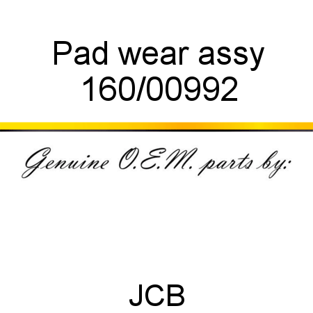 Pad, wear assy 160/00992