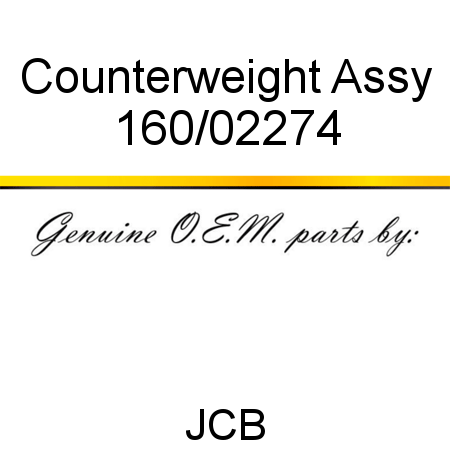 Counterweight, Assy 160/02274