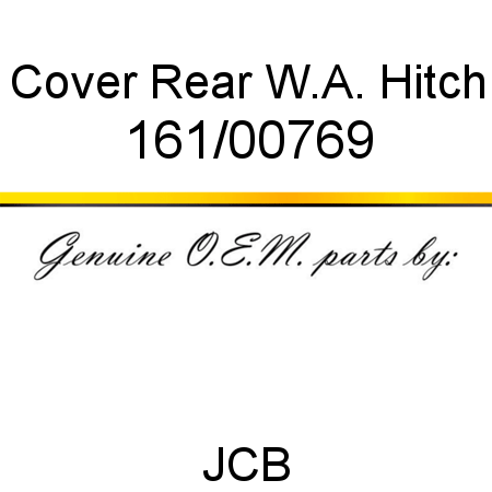 Cover, Rear W.A. Hitch 161/00769