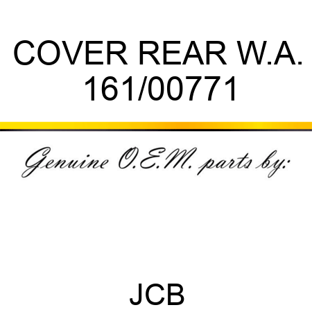 COVER REAR W.A. 161/00771